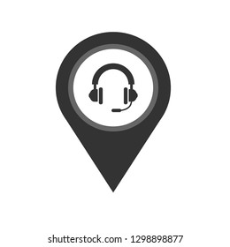 Customer Service Location Icon. Information Officer on White Background for Graphic and Web Design. Flat & Trendy Logo Template.