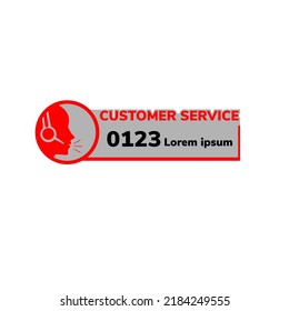 Logo des Kundendienstes mit Beschreibungshalter oder Telefonnummer
