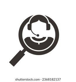Logo des Kundendienstes, einfaches flaches Design