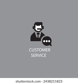 Customer service logo template vector image