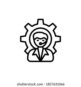 Icono de Administración de servicio al cliente en vector. Logotipo