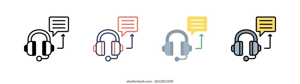 Customer Service Multi Style Icon Set Vector