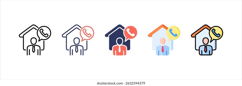 Servicio al cliente Multi Style Icon Set