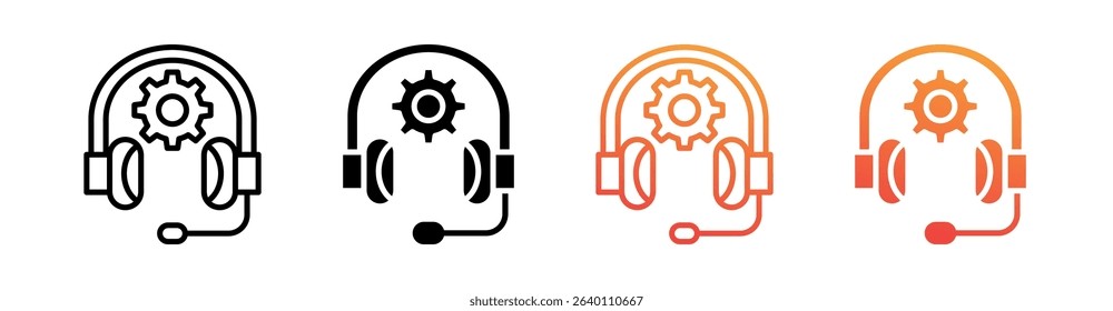 Customer Service Multi Style Icon Set Vector