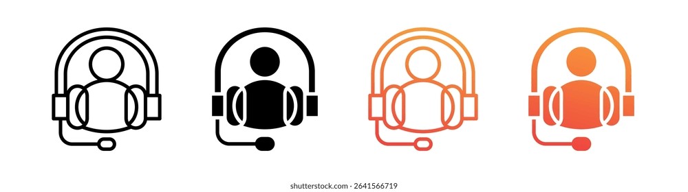 Customer Service Multi Style Icon Set Vector