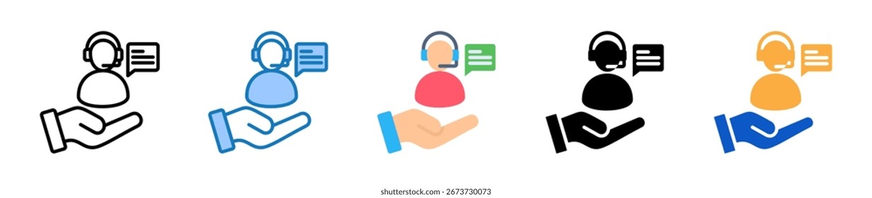 Customer Service multiple style icons set design vector illustration.