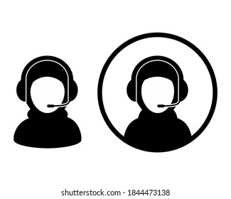 Customer service muslim women avatar icon. User with headphone. Client service and communication. Call center operator sign. Illustration vector