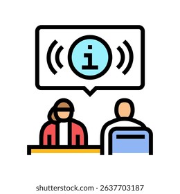 customer service office assistant color icon vector. customer service office assistant sign. isolated symbol illustration