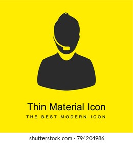 Customer service operator bright yellow material minimal icon or logo design