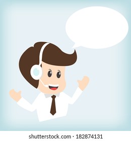 customer service operator with headset 