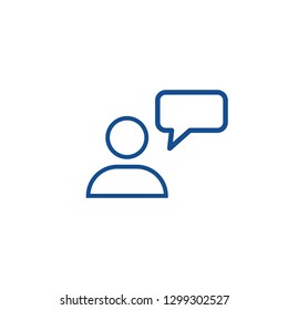 customer service operator with headset and speech bubble. Vector illustration isolated on white .