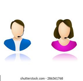 Customer service operator icons. Vector