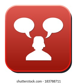 customer service operator with speech bubbles