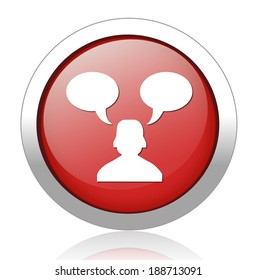 customer service operator with speech bubbles