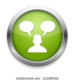 customer service operator with speech bubbles