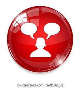 customer service operator with speech bubbles