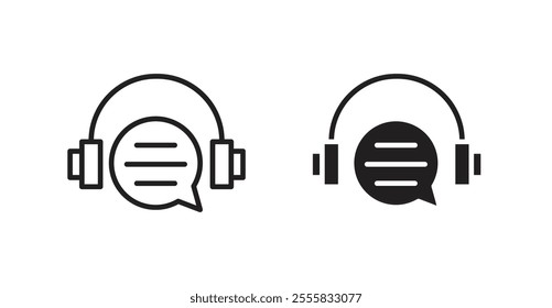 Customer service outlined and solid icon vector collection.