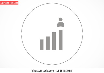 Customer service priority icon. Customer sign with star image. Customer icon and best, favorite, rating symbol.Vector Following Account Icon. Ideal Man. Man and three stars outline icon.