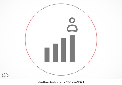 Customer service priority icon. Customer sign with star image. Customer icon and best, favorite, rating symbol.Vector Following Account Icon. Ideal Man. Man and three stars outline icon.