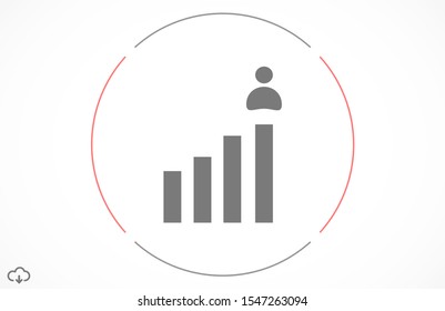 Customer service priority icon. Customer sign with star image. Customer icon and best, favorite, rating symbol.Vector Following Account Icon. Ideal Man. Man and three stars outline icon.