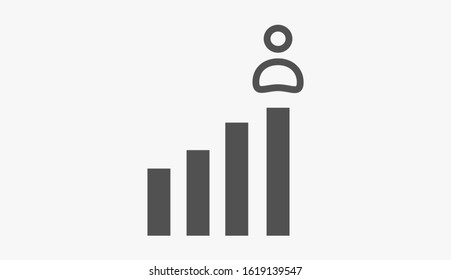 Customer service priority icon. Customer sign with star image. Customer icon and best, favorite, rating symbol.Vector Following Account Icon. Ideal Man. Man and three stars outline icon.