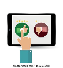 Customer service rating vector design illustration. Frequently asked questions, assessment, review, customer feedback. Rating reviews and site review concepts.