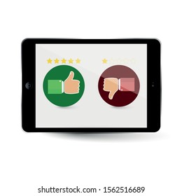 Customer service rating vector design illustration. Frequently asked questions, assessment, review, customer feedback. Rating reviews and site review concepts.