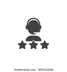 Customer service rating vector icon. filled flat sign for mobile concept and web design. customer feedback simple solid icon. Symbol, logo illustration. Pixel perfect vector graphics