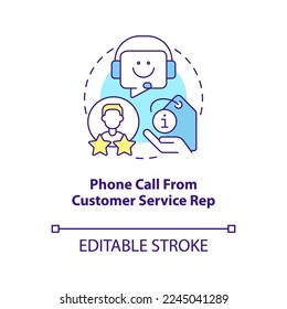Customer service rep phone call concept icon. Communicate price increase guideline abstract idea thin line illustration. Isolated outline drawing. Editable stroke. Arial, Myriad Pro-Bold fonts used