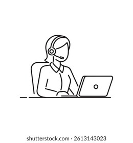  Customer Service Representative — Black and White design Illustration