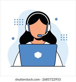customer service representative flat vector art