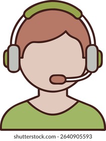 Customer Service Representative with Headset Providing Assistance and Support Vector Illustration for Customer Care Solutions