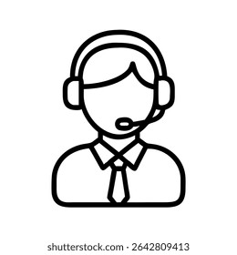 Customer service representative headset support icon