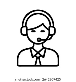 Customer service representative headset support icon