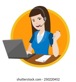 Customer Service Representative Helping Customer By Stock Vector ...