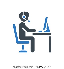 Customer Service Representative Icon Isolated On White Background