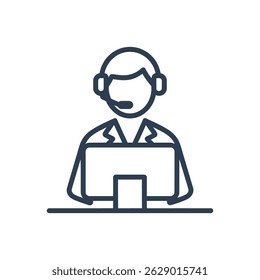 Customer Service Representative Icon Isolated On White Background