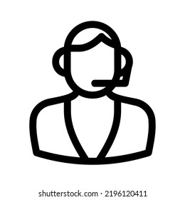 icono representativo de servicio al cliente o logotipo símbolo de signo aislado ilustración vectorial - iconos vectoriales de estilo negro de alta calidad
