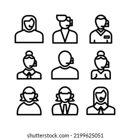 customer service representative icon or logo isolated sign symbol vector illustration - Collection of high quality black style vector icons
