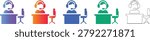 Customer Service Representative Icon Set vol 1856