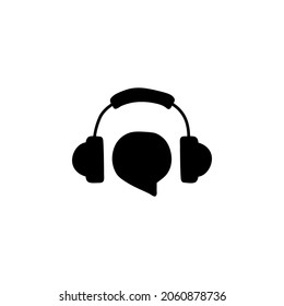 Customer service representative icon   in solid black flat shape glyph icon, isolated on white background 