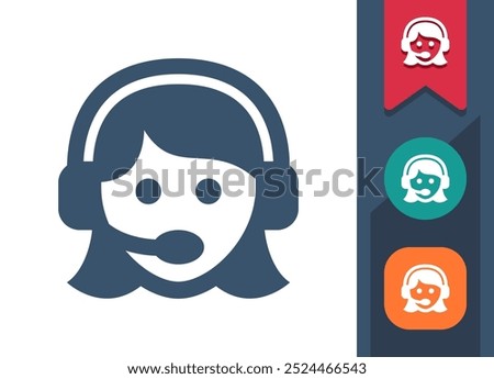 Customer Service Representative, Customer Support, Call Center, Call Centre Icon. Professional, pixel perfect icon. EPS 10 format.