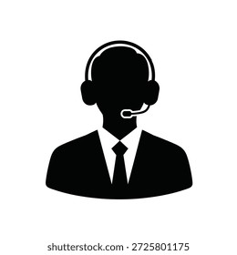 Kundendienstmitarbeiter mit Headset in professioneller Kleidung
