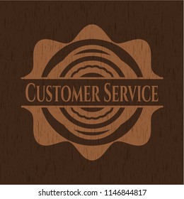 Customer Service retro style wooden emblem