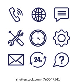 customer service set icons