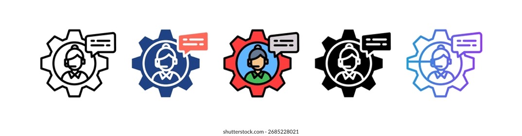 Skills-Symbol für den Kundendienst - mehrere Vektorgrafiken