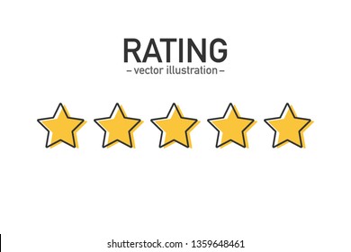 Customer service. Star rating. Feedback concept. Evaluation system. Positive review. Web template. Vector stock illustration.