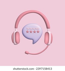 Customer service and support concept. Realistic 3d object cartoon style. Vector colorful illustration.