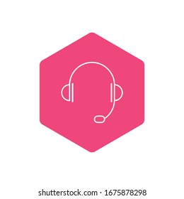 Customer service or customer support headset or headphones flat vector icon for apps and websites