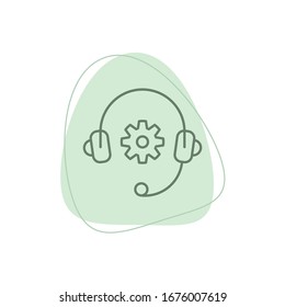 Auriculares o audífonos de servicio al cliente icono vectorial plano para aplicaciones y sitios web